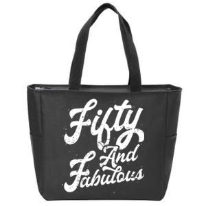 50 Years Old Gift 50 & Fabulous 50th Birthday Zip Tote Bag