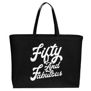 50 Years Old Gift 50 & Fabulous 50th Birthday Cotton Canvas Jumbo Tote