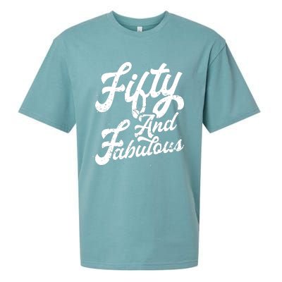 50 Years Old Gift 50 & Fabulous 50th Birthday Sueded Cloud Jersey T-Shirt