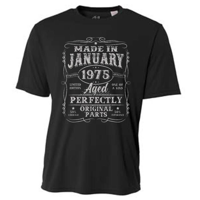 50 Years Old Made In January 1975 Vintage 50th Birthday Gift Cooling Performance Crew T-Shirt