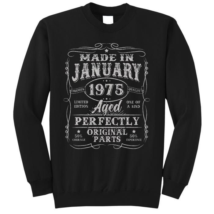 50 Years Old Made In January 1975 Vintage 50th Birthday Gift Sweatshirt