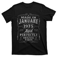 50 Years Old Made In January 1975 Vintage 50th Birthday Gift T-Shirt