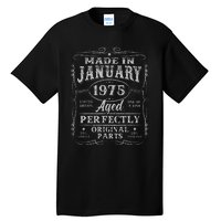 50 Years Old Made In January 1975 Vintage 50th Birthday Gift Tall T-Shirt