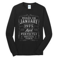 50 Years Old Made In January 1975 Vintage 50th Birthday Gift Tall Long Sleeve T-Shirt