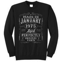 50 Years Old Made In January 1975 Vintage 50th Birthday Gift Tall Sweatshirt