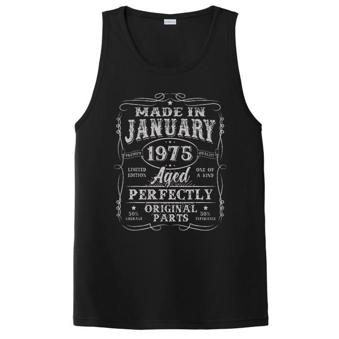 50 Years Old Made In January 1975 Vintage 50th Birthday Gift PosiCharge Competitor Tank