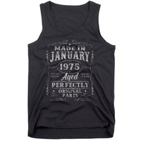 50 Years Old Made In January 1975 Vintage 50th Birthday Gift Tank Top