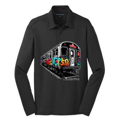 50 Years of HipHop Bronx Subway Graffiti 50th Anniversary Silk Touch Performance Long Sleeve Polo