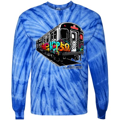 50 Years of HipHop Bronx Subway Graffiti 50th Anniversary Tie-Dye Long Sleeve Shirt