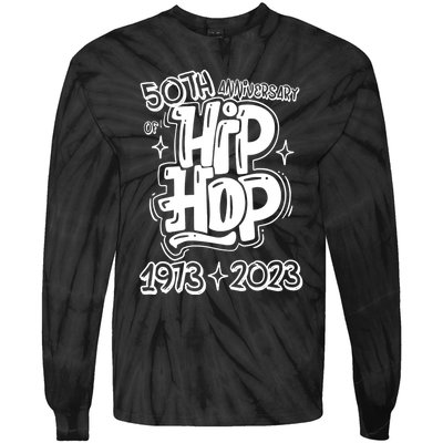 50 Years Old 50th Anniversary Of Hip Hop Graffiti Hip Hop Tie-Dye Long Sleeve Shirt