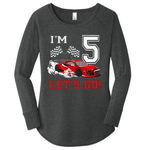 5 Year Old Race Car 5th Birthday Racecar Racing Women's Perfect Tri Tunic Long Sleeve Shirt