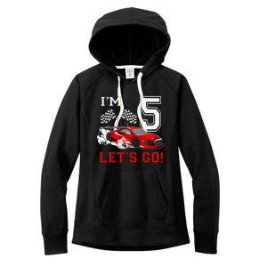 5 Year Old Race Car 5th Birthday Racecar Racing Women's Fleece Hoodie