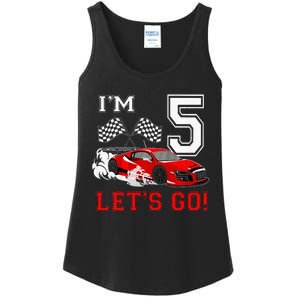 5 Year Old Race Car 5th Birthday Racecar Racing Ladies Essential Tank