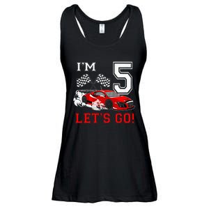 5 Year Old Race Car 5th Birthday Racecar Racing Ladies Essential Flowy Tank