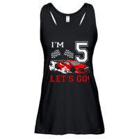 5 Year Old Race Car 5th Birthday Racecar Racing Ladies Essential Flowy Tank