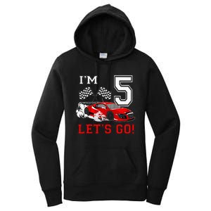 5 Year Old Race Car 5th Birthday Racecar Racing Women's Pullover Hoodie