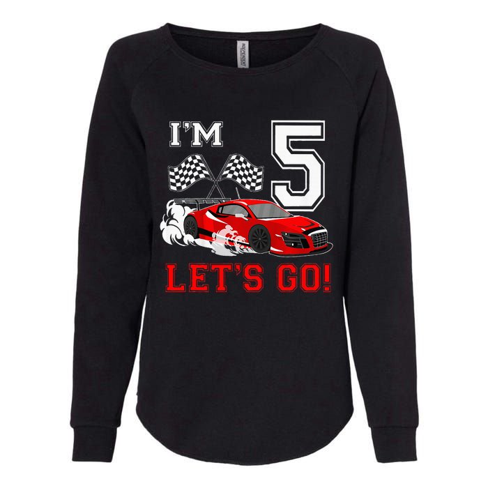 5 Year Old Race Car 5th Birthday Racecar Racing Womens California Wash Sweatshirt