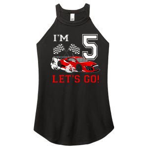 5 Year Old Race Car 5th Birthday Racecar Racing Women's Perfect Tri Rocker Tank