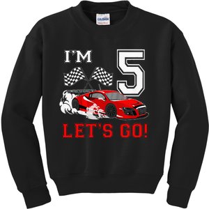 5 Year Old Race Car 5th Birthday Racecar Racing Kids Sweatshirt