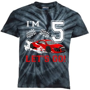 5 Year Old Race Car 5th Birthday Racecar Racing Kids Tie-Dye T-Shirt