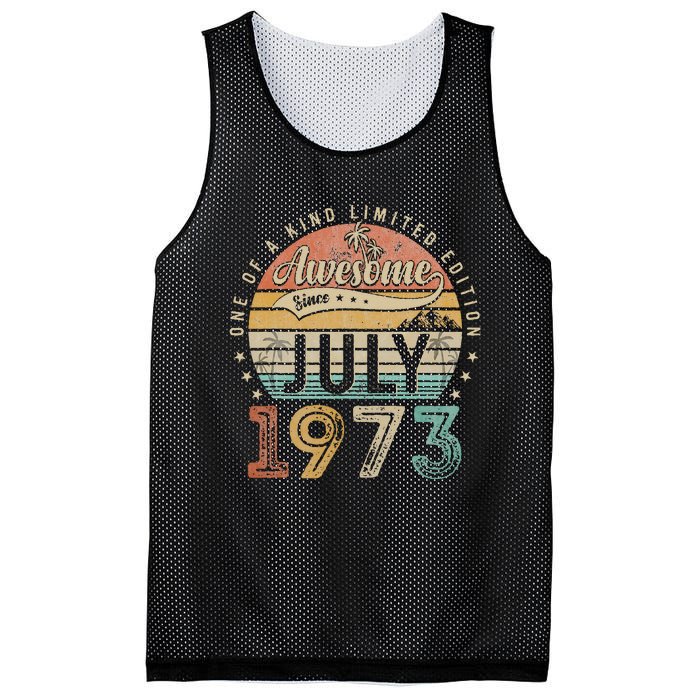 50 Year Old Awesome Since July 1973 50th Birthday Mesh Reversible Basketball Jersey Tank