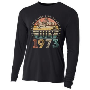 50 Year Old Awesome Since July 1973 50th Birthday Cooling Performance Long Sleeve Crew