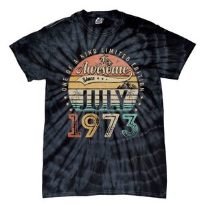 50 Year Old Awesome Since July 1973 50th Birthday Tie-Dye T-Shirt