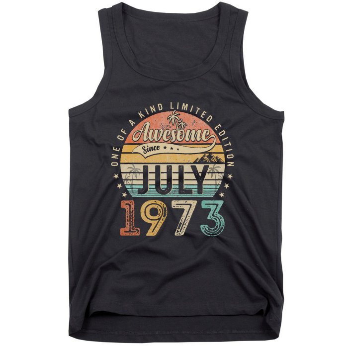 50 Year Old Awesome Since July 1973 50th Birthday Tank Top