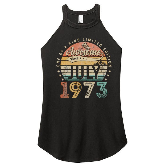 50 Year Old Awesome Since July 1973 50th Birthday Women’s Perfect Tri Rocker Tank