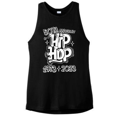 50 Years Old 50th Anniversary Of Hip Hop Graffiti Hip Hop Ladies PosiCharge Tri-Blend Wicking Tank