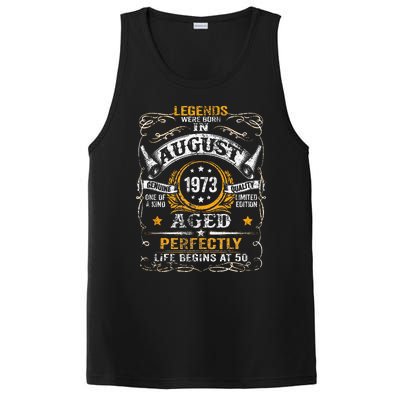 50 Year Old Legends Since August 1973 50th Birthday Gift Men PosiCharge Competitor Tank