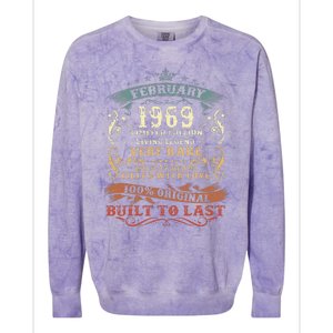 54 Year Old Awesome Since February 1969 54th Birthday Gift Colorblast Crewneck Sweatshirt