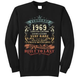 54 Year Old Awesome Since February 1969 54th Birthday Gift Tall Sweatshirt