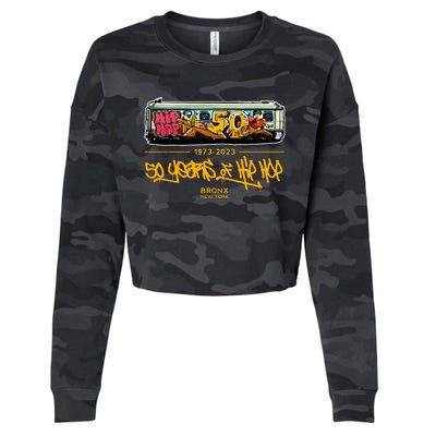 50 Years Of Hip Hop 50th Anniversary Retro Cropped Pullover Crew