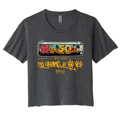 50 Years Of Hip Hop 50th Anniversary Retro Women's Crop Top Tee