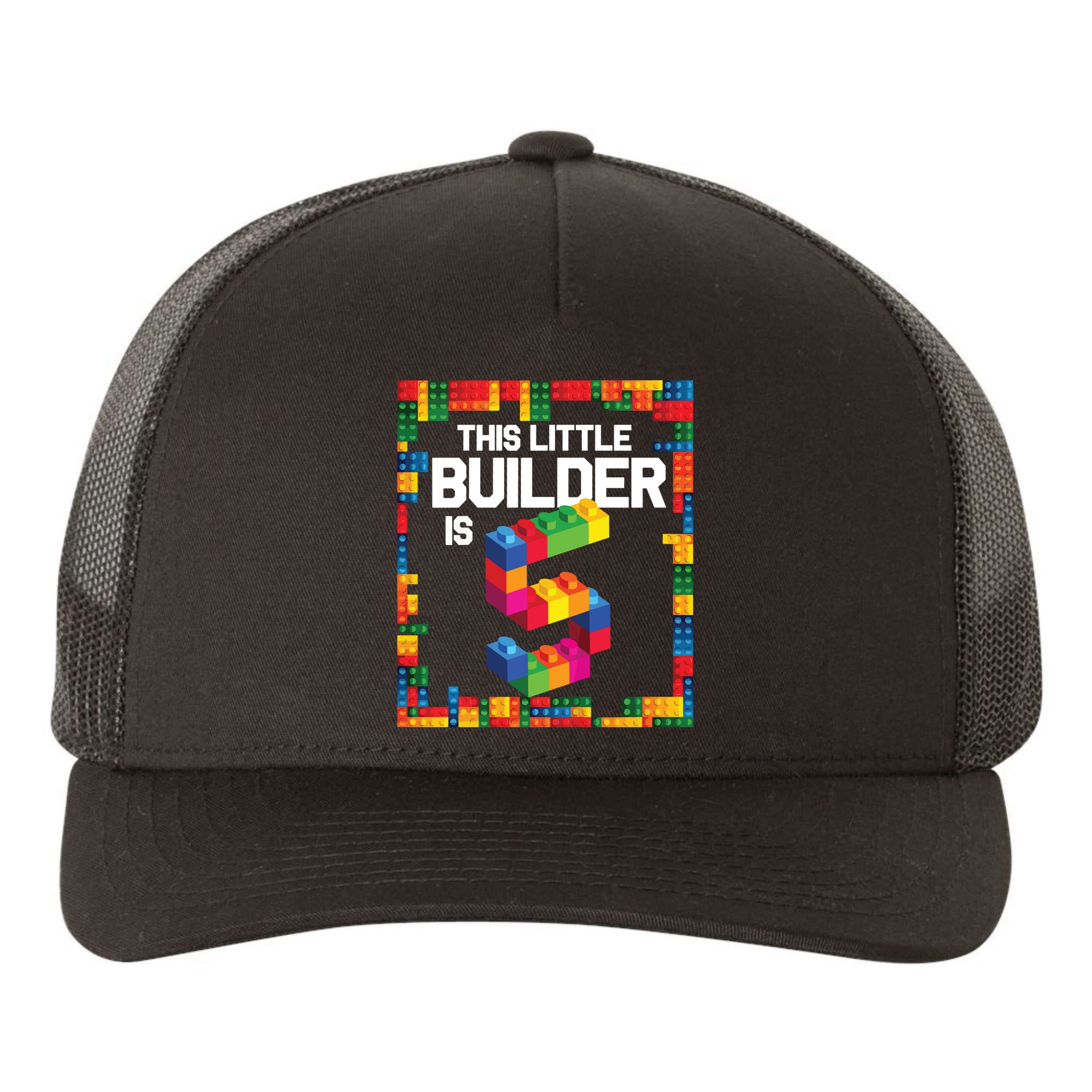 5 Year Old Building Blocks Birthday Brick 5th Gift Yupoong Adult 5-Panel Trucker Hat