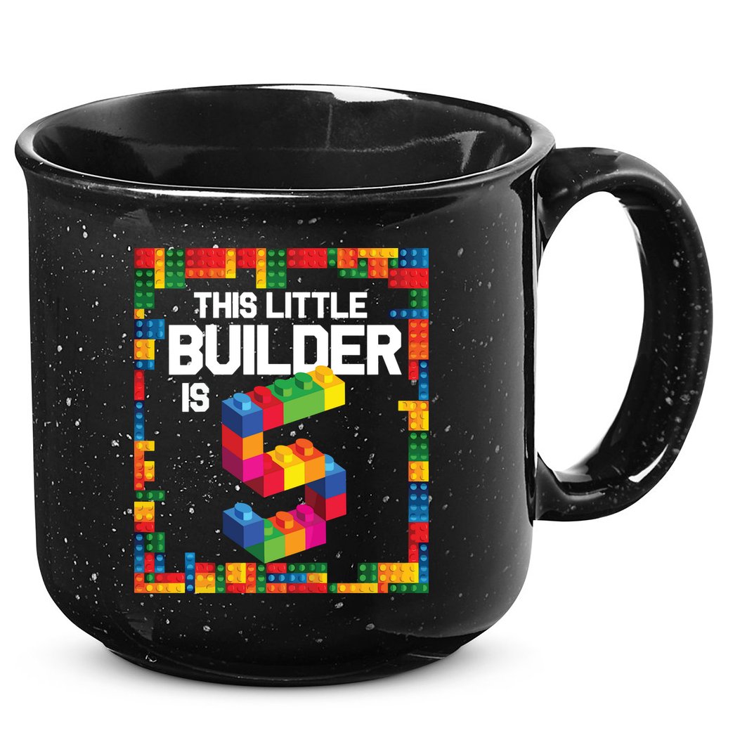 5 Year Old Building Blocks Birthday Brick 5th Gift 15oz Campfire Ceramic Mug
