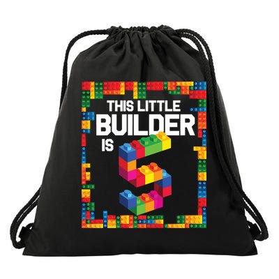 5 Year Old Building Blocks Birthday Brick 5th Gift Drawstring Bag