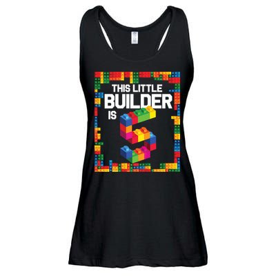 5 Year Old Building Blocks Birthday Brick 5th Gift Ladies Essential Flowy Tank