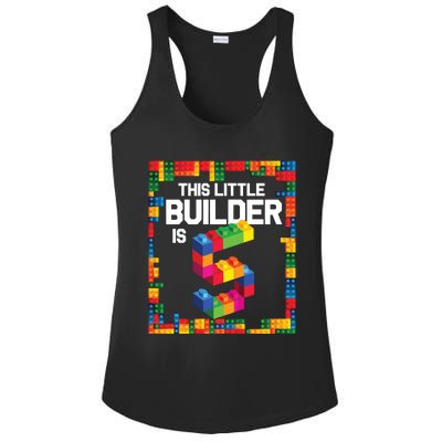 5 Year Old Building Blocks Birthday Brick 5th Gift Ladies PosiCharge Competitor Racerback Tank