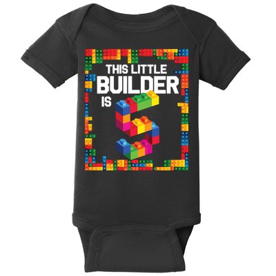 5 Year Old Building Blocks Birthday Brick 5th Gift Baby Bodysuit