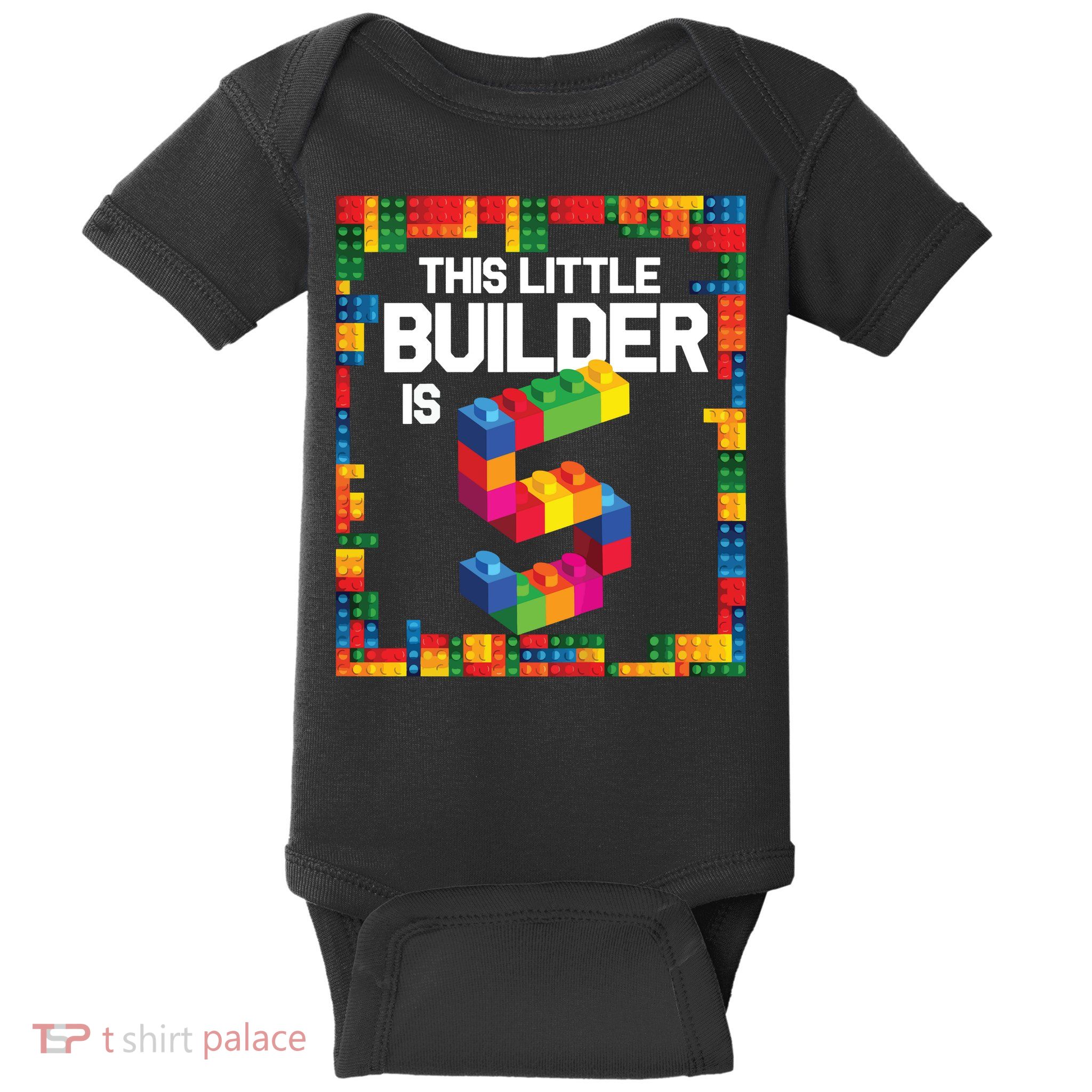 5 Year Old Building Blocks Birthday Brick 5th Gift Baby Bodysuit