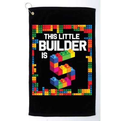 5 Year Old Building Blocks Birthday Brick 5th Gift Golf Towel