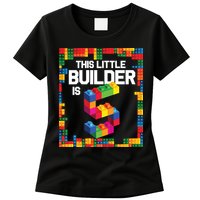 5 Year Old Building Blocks Birthday Brick 5th Gift Womens T-Shirt