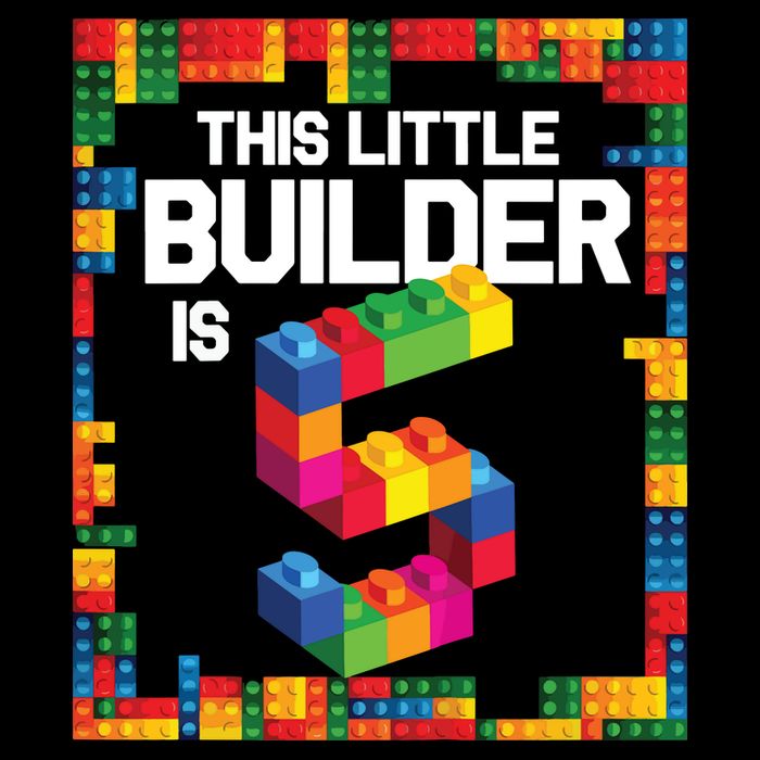 5 Year Old Building Blocks Birthday Brick 5th Gift Womens T-Shirt