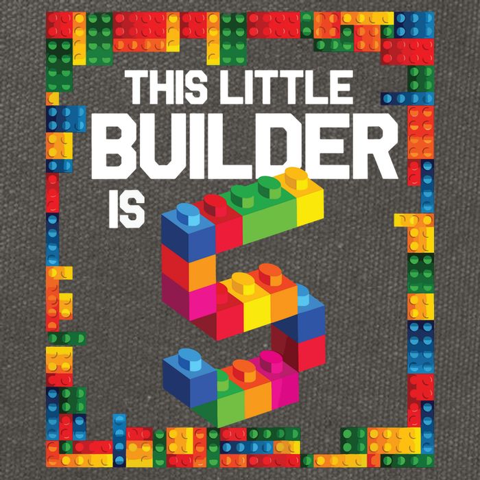 5 Year Old Building Blocks Birthday Brick 5th Gift Cotton Canvas Backpack