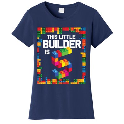 5 Year Old Building Blocks Birthday Brick 5th Gift Women's T-Shirt