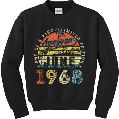 55 Year Old Awesome Since June 1968 55th Birthday Kids Sweatshirt