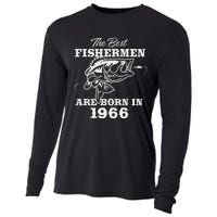 57 Year Old Fisherman Fishing 1966 57th Birthday Gift Cooling Performance Long Sleeve Crew