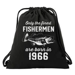 57 Year Old Fisherman Fishing 1966 57th Birthday Drawstring Bag